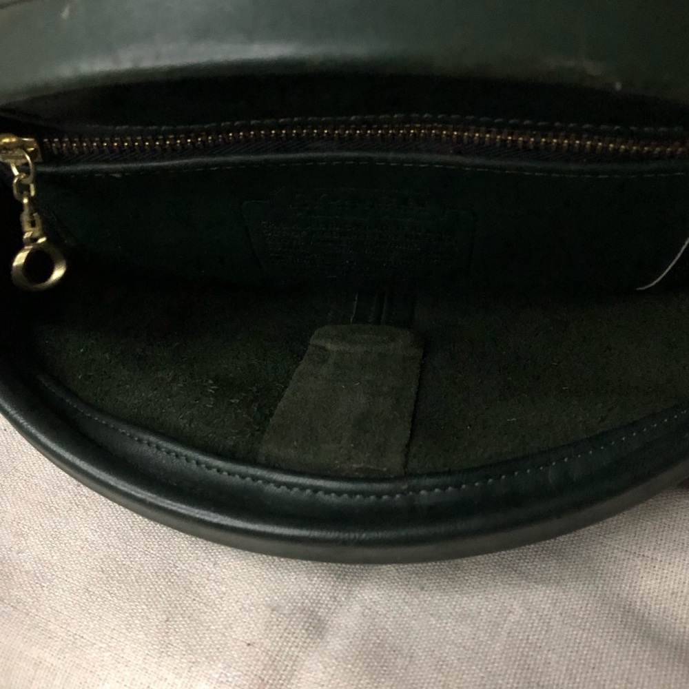 Vintage COACH Laurel Bottle Green Leather Hinged Clamshell Crossbody Bag 4117 - Picture 8 of 17
